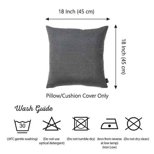 Set Of 2 Black Brushed Twill Decorative Throw Pillow Covers