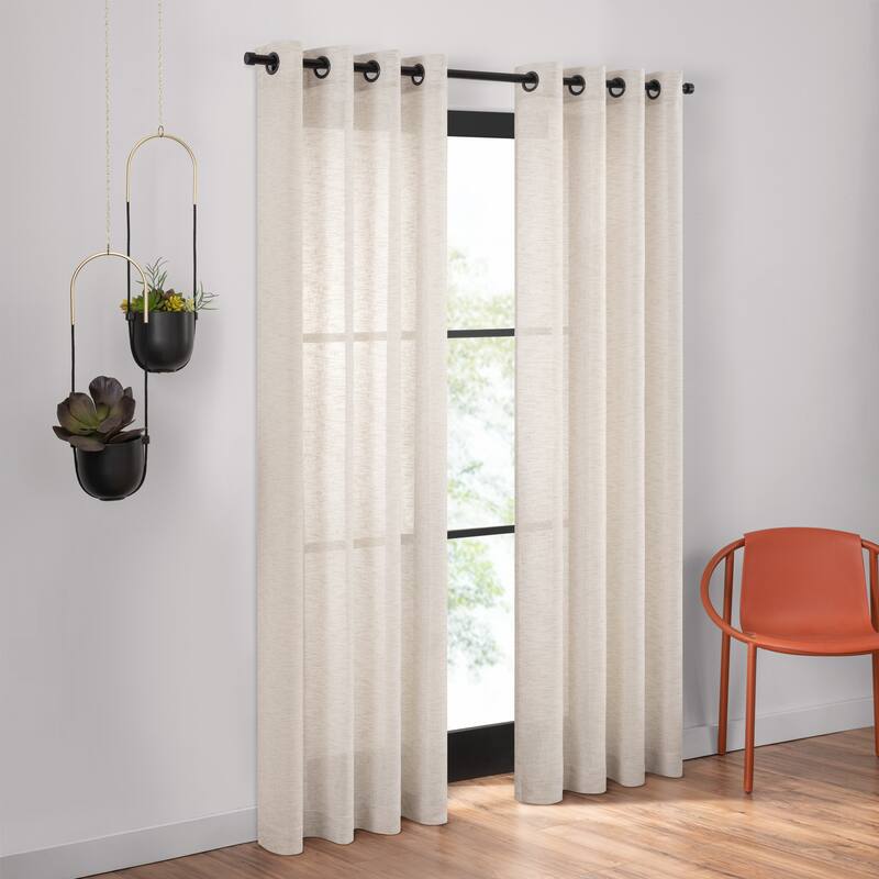 Umbra Dagen Slub Textured Sheer Grommet Curtain Panel