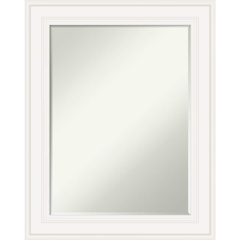 Petite Bevel Bathroom Wall Mirror - Ridge White Frame - Ridge White - 24 x 30 in