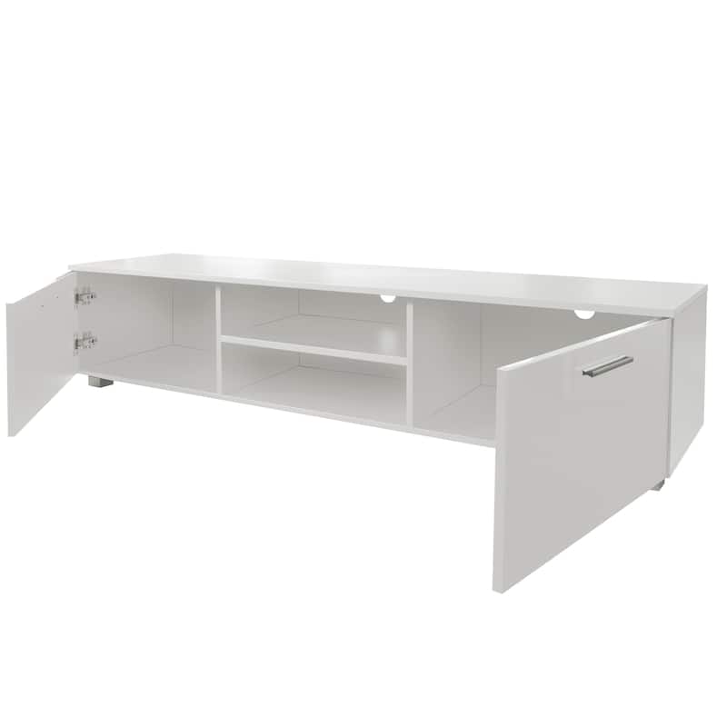 Modern 62.99" TV Stand with Open Shelves and Storage Cabinets for TVs Up to 70"
