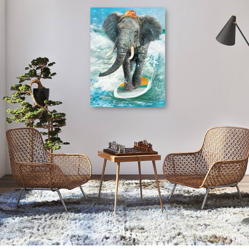 Surfing Safari By Studio Arts Canvas Art Print