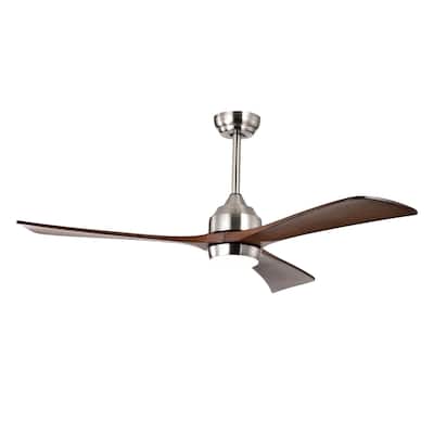 52" Ceiling Fan with Lights Remote Control,Quiet DC Motor 3 Wood Blade Ceiling Fans 6 Speed Levels,Reversible Ceiling Fan