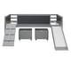 preview thumbnail 22 of 32, Twin size Loft Bed Wood Bed with Two Storage Boxes Gray
