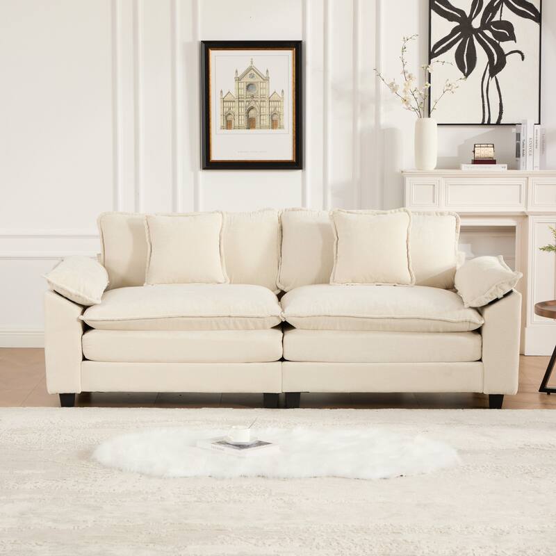 Wider Armrest LoveSeat (Ottoman is not included), Modern Sectional Couch, for Living Room Bedroom and Apartment