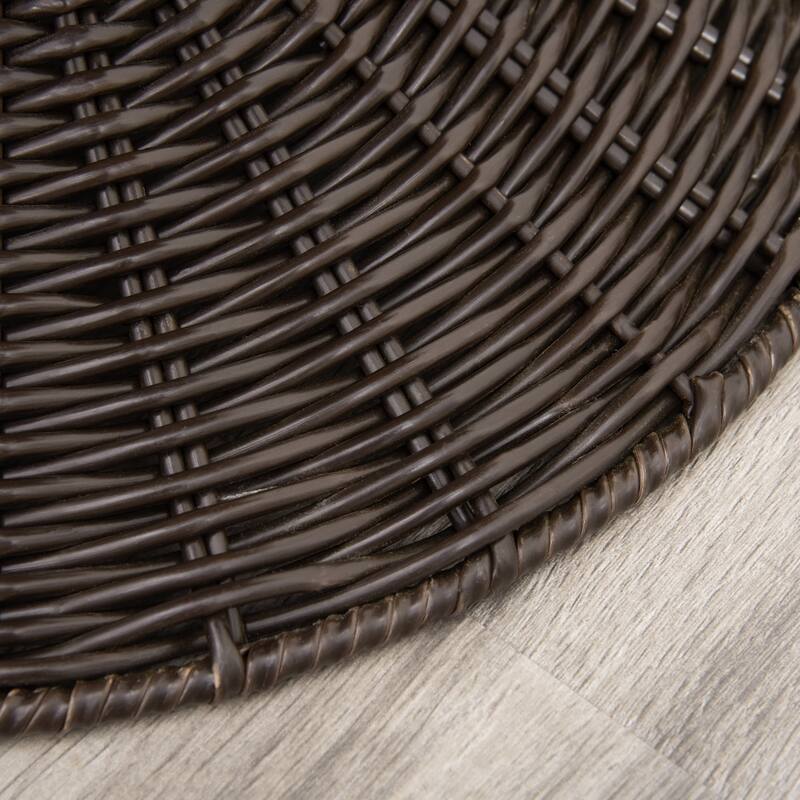 Pawhut Hooded Rattan Wicker Elevated Cat Bed