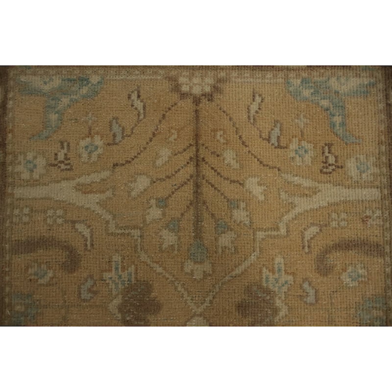 Hand Knotted Oriental 100% Wool Carpet Traditional All-Over Brown Ziegler Area Rug - 3' 9'' X 2' 0''