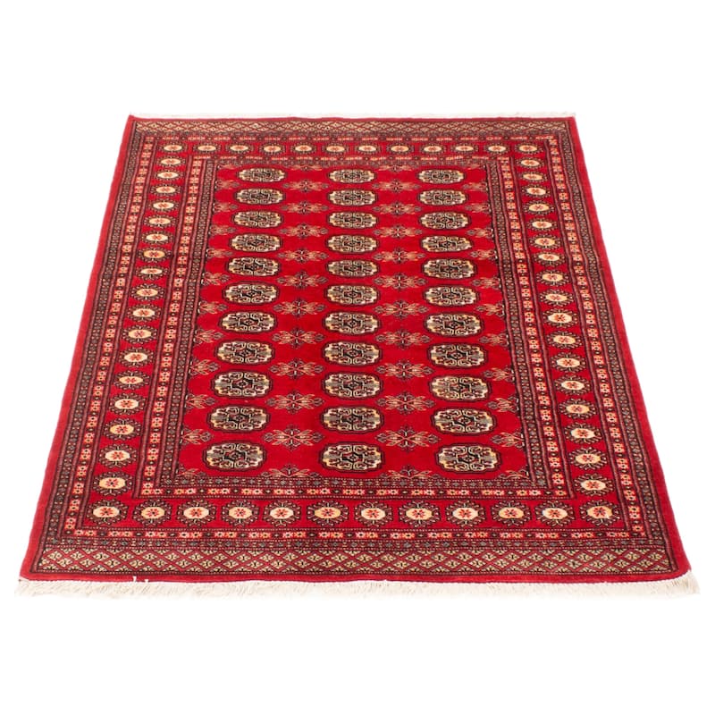 ECARPETGALLERY Hand-knotted Peshawar Bokhara Red Wool Rug - 4'8 x 6'10