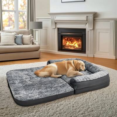 Foldable Human Dog Bed Orthopedic Foam Pet Bed Giant Mattress - 72" W x 38" D x 11"