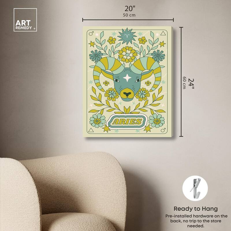 Aries Stars Card Canvas by Art Remedy, Gallery Wrapped