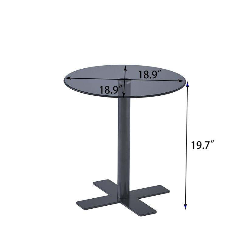 Tempered Rould Glass Dinning Table with Metal Leg