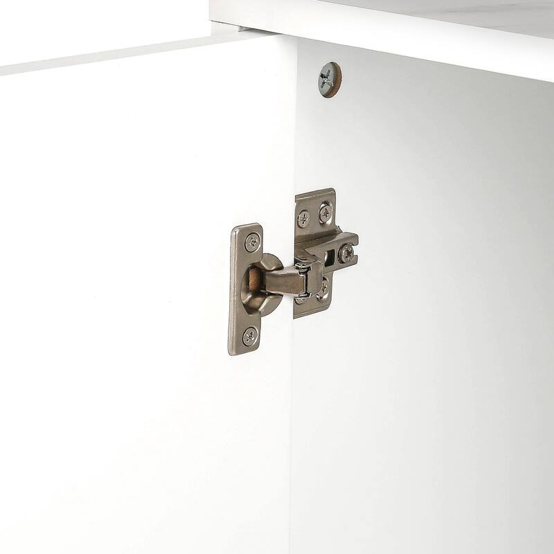 Modern sideboard with Four Doors, Metal handles & Legs and Adjustable Shelves Kitchen Cabinet