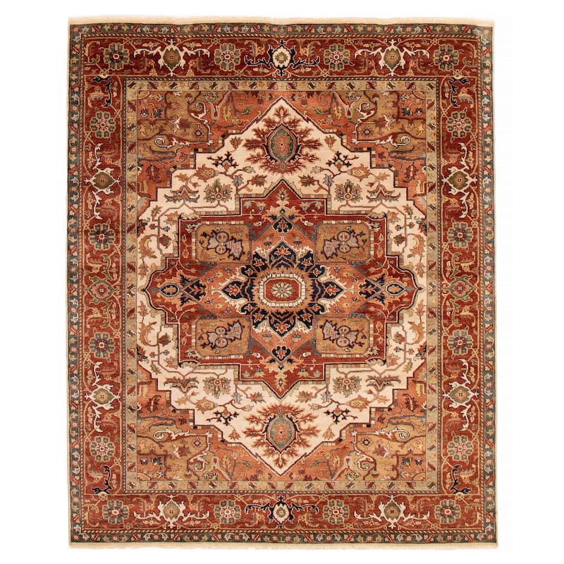 ECARPETGALLERY Hand-knotted Jules Sultane Ivory Wool Rug - 7'11 x 9'10 - Ivory - 7'11 x 9'10