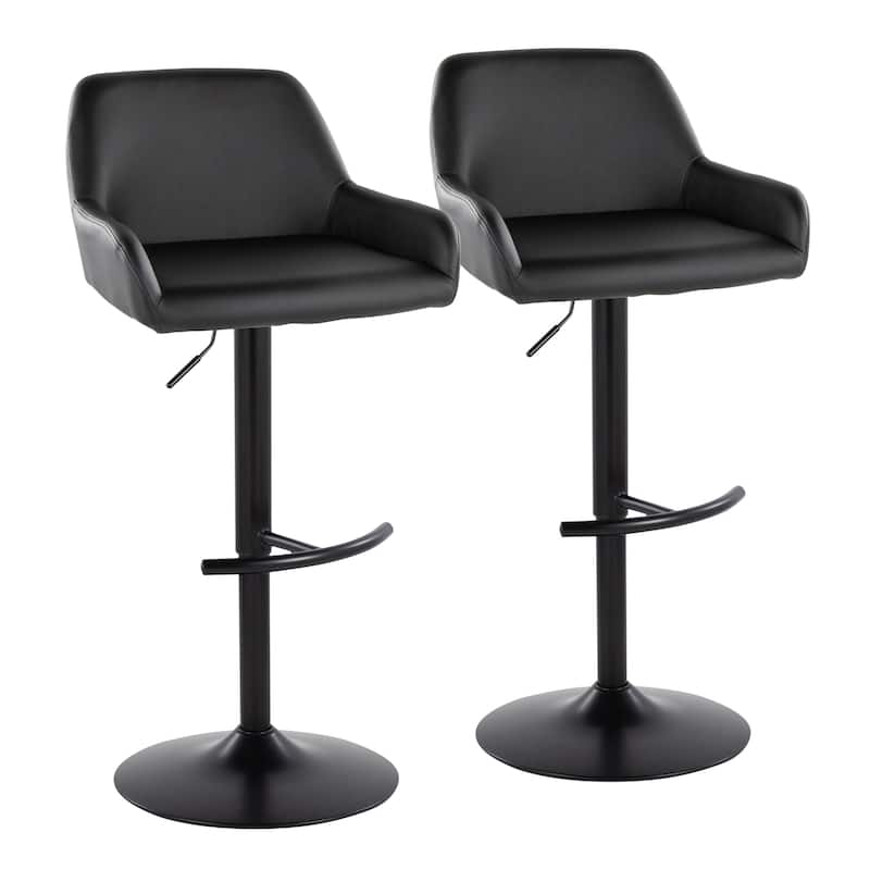 Silver Orchid Galotti Adjustable Bar Stool with Rounded T Footrest (Set of 2)