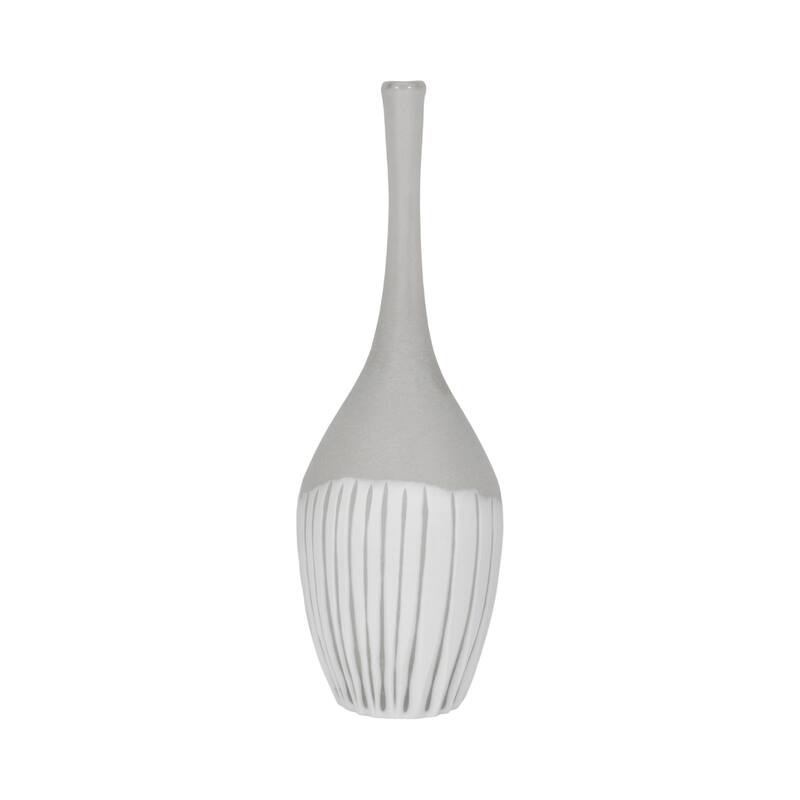 Glass Modern Handblown Artisan Bottle - White