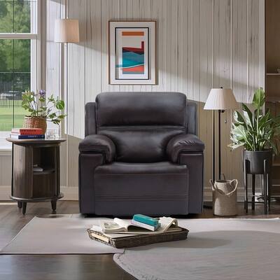Genuine Leather Power Recliner with Zero Gravity Dual Power Adjustable Headrest & Footrest USB Type-C Charging Ports.