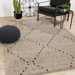 Reese Collection - Beige Carved Pile Diamond Pattern Rug - Bed Bath ...