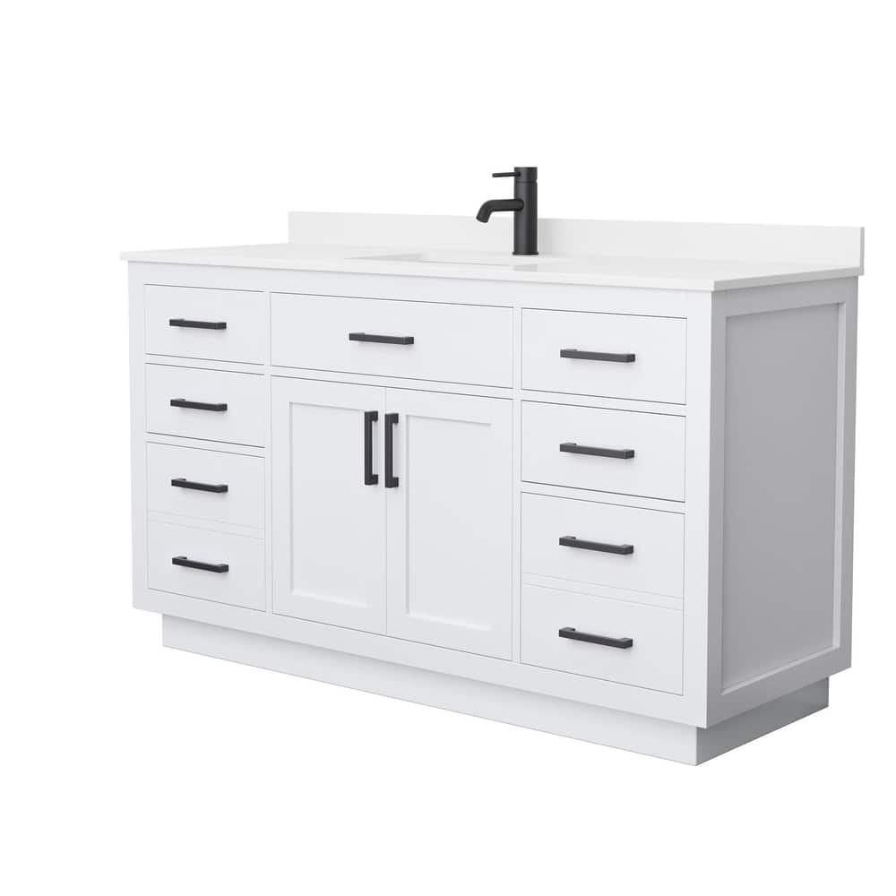 Beckett TK 60-inch Single Vanity, Single Hole Quartz Top