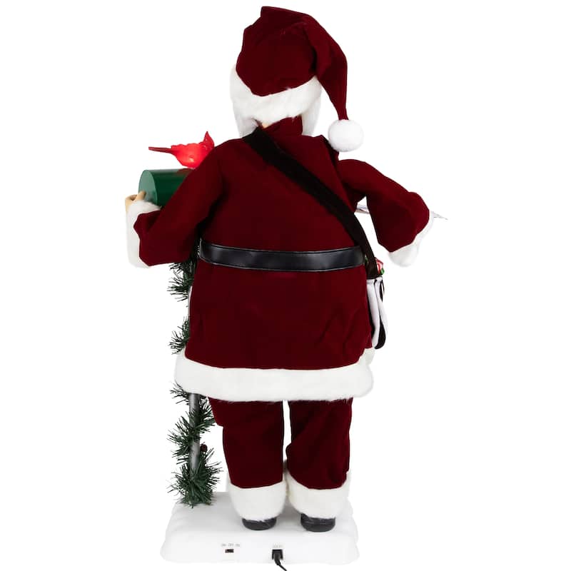 Animated and Musical Santa Claus Figure with Lighted "Merry Christmas" Mailbox - 30"