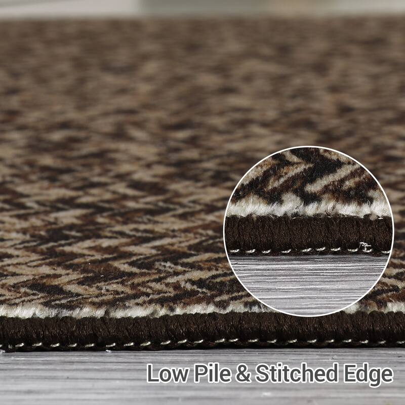 Modern Braided Print Rug Washable Area Rugs for Living Room Bedroom