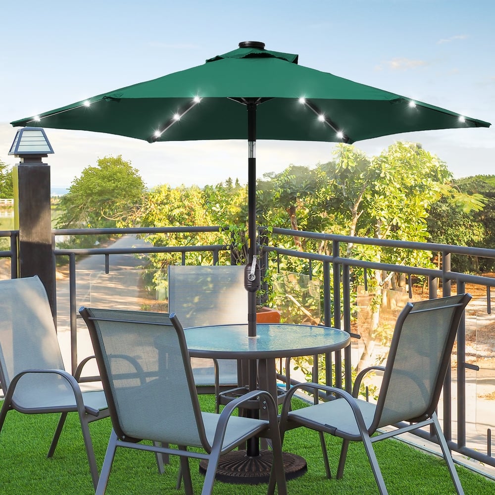 BONOSUKI 7.5ft LED Patio Umbrella Table Umbrellas,with Tilt and Crank