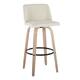 Option Cream Fabric/Black Round Footrest
