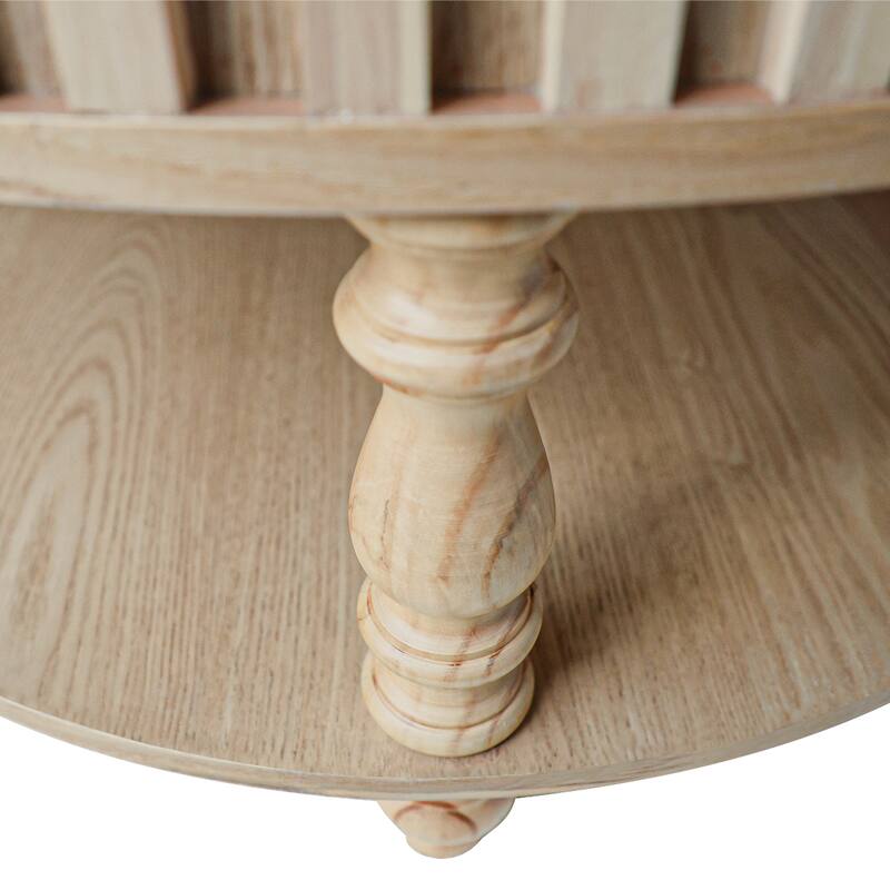 Roomfitters Fluted Coffee Table with Storage, Flip Top Center Table with Solid Wood Legs for Living Room