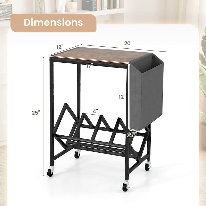 Costway Record Player Stand with Vinyl Record Storage & Side Storage - See Details
