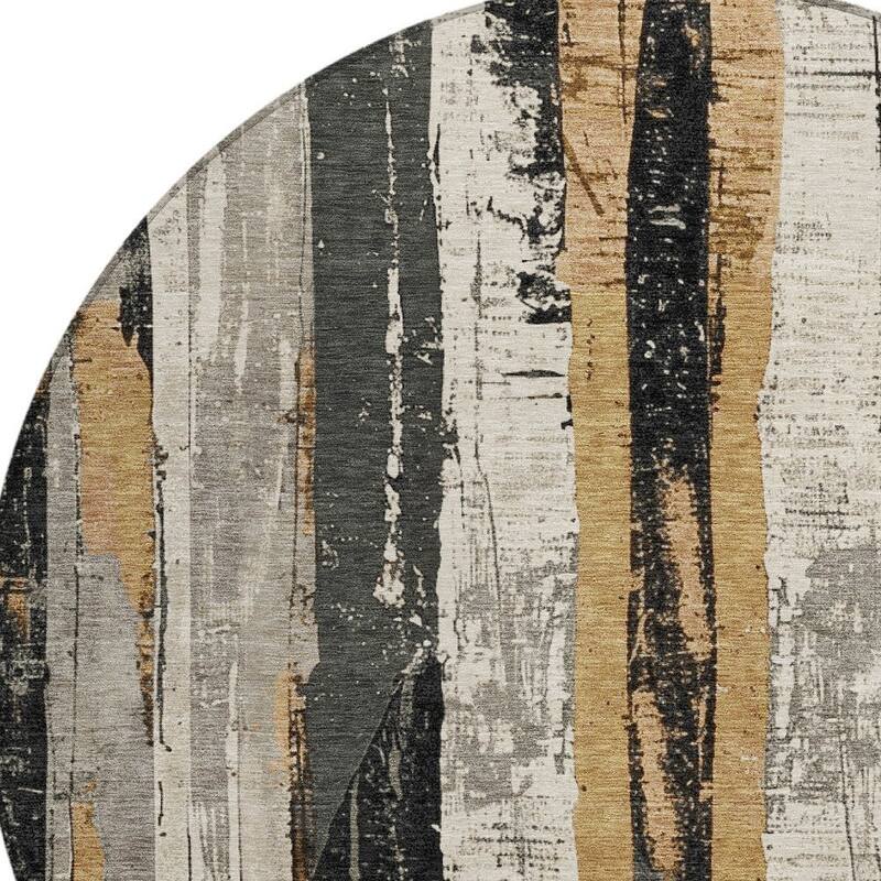HomeRoots Striped Transitional Rectangle Outdoor Rug