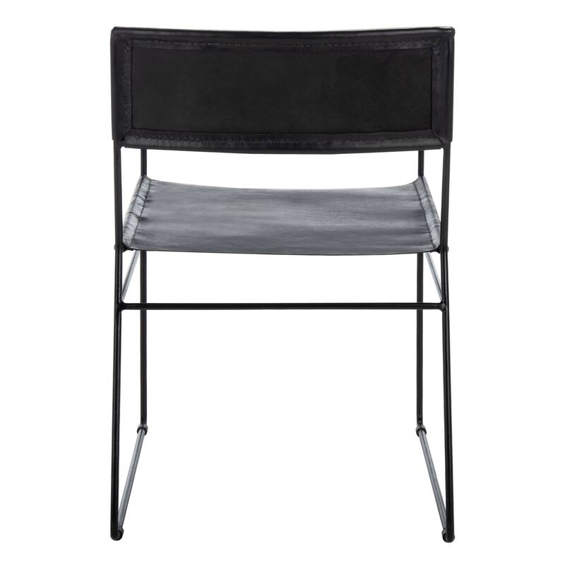 SAFAVIEH Bernardine Leather Dining Chair (Set of 2) - 21.7" W x 19.7" L x 31.9" H - 22Wx20Dx32H