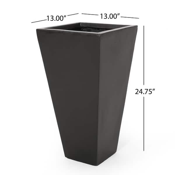 dimension image slide 3 of 4, Ella Outdoor Modern Cast Stone Planter by Christopher Knight Home