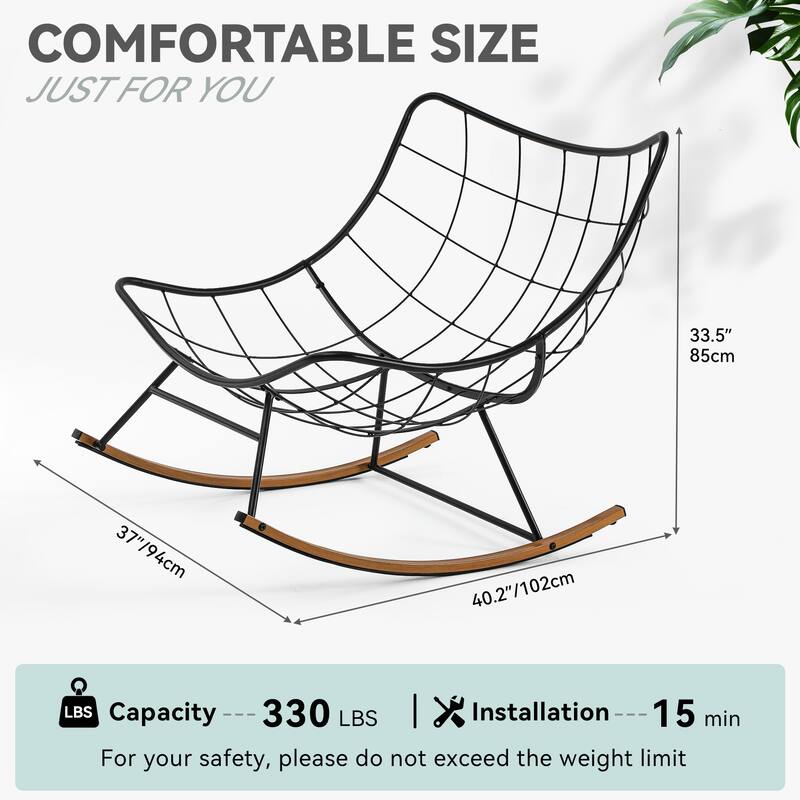 Moasis Outdoor Rocking Chair with Cushion