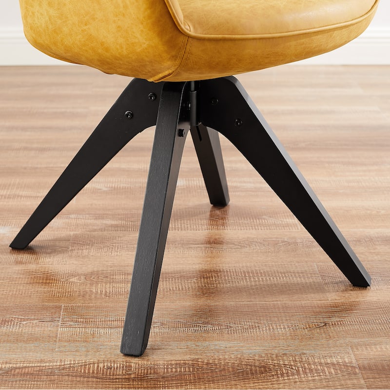 Art Leon Classical Swivel Office Accent Chair with Wood Legs