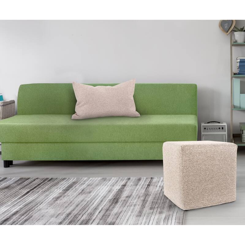 Allan Andrews No Tip Short Block Ottoman with Cover, Panama Collection