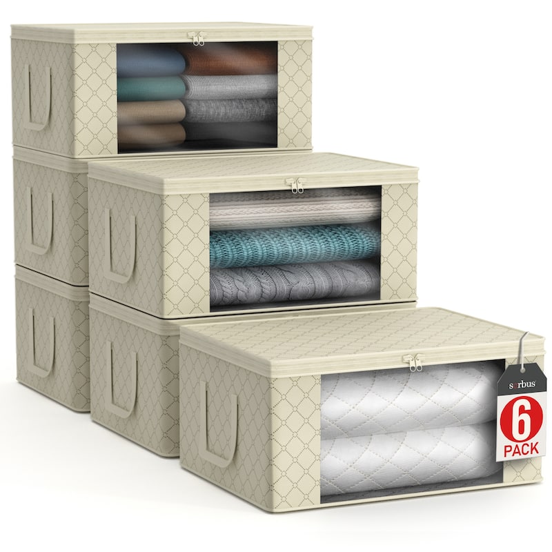 Storage Organize Bags (2 Pack) - 19" L X 14" W X 8" H - Beige