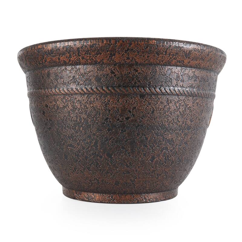 Liberty Garden LBG1924 Banded High Density Resin Hose Holder Pot with Drainage