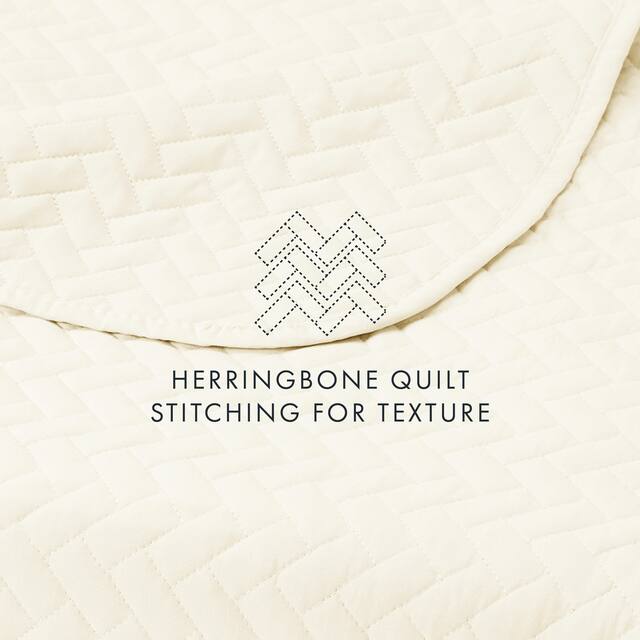 Soft Essentials Quilted Herringbone Coverlet Set