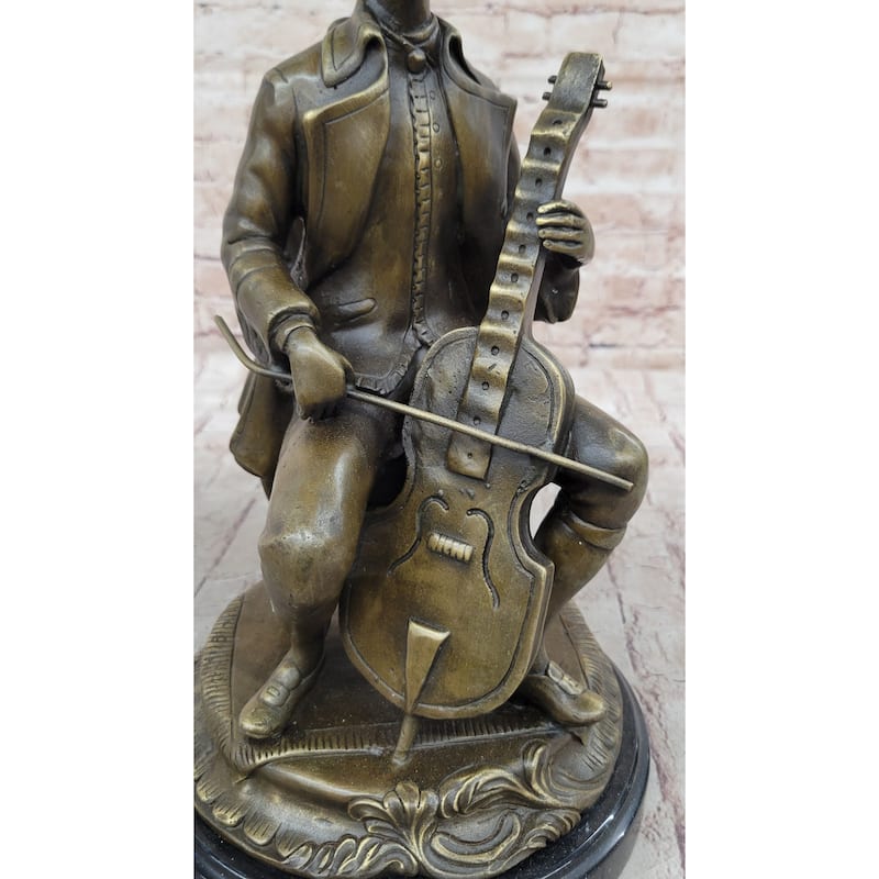 Bronze Cellist Sculpture – Classical Musician With Cello Statue