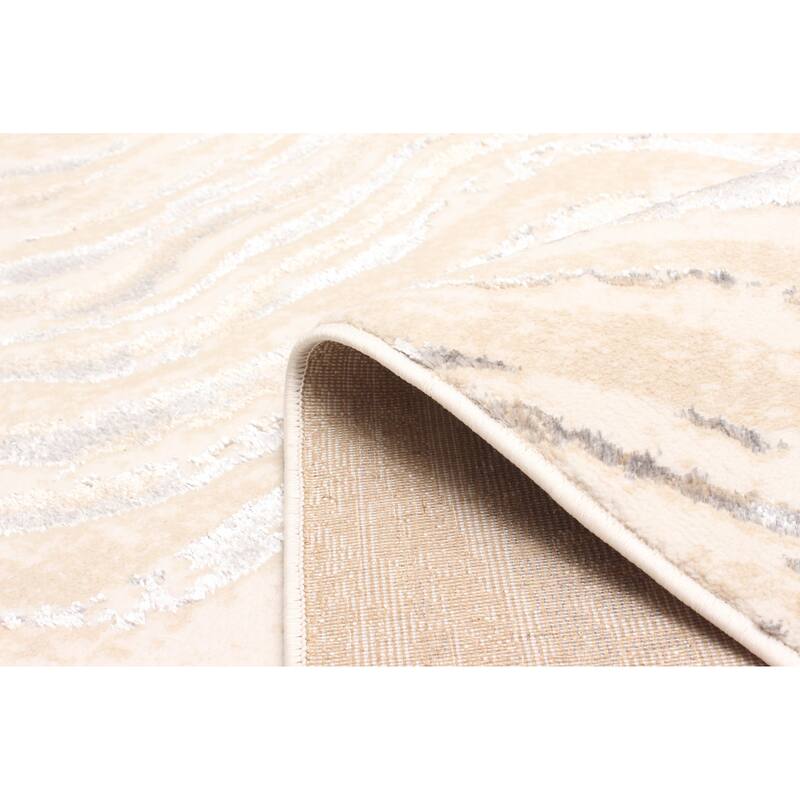 ECARPETGALLERY Machine Made Clara Ivory Area Rug