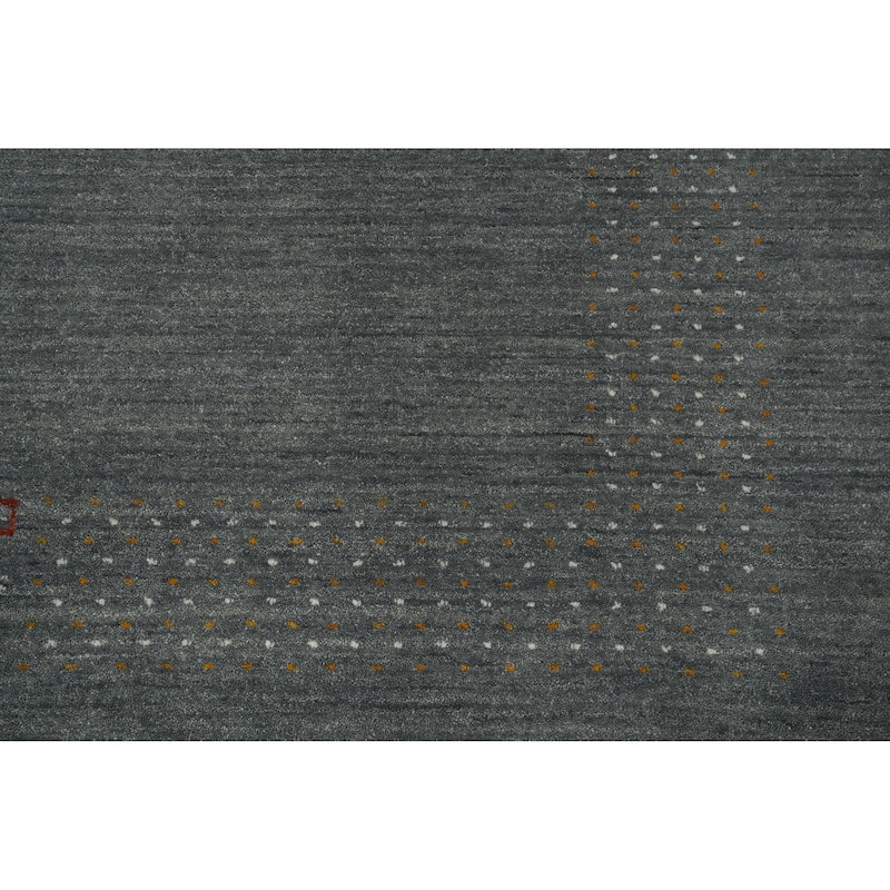 Hand Knotted Oriental 100% Wool Carpet Tribal Animal Pictorial Greys & Charcoal Gabbeh Area Rug - 8' 9'' X 8' 10''