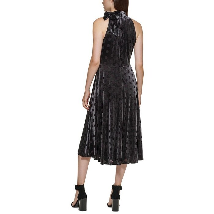 calvin klein black halter dress Women's Velvet Midi Size 10 - Bed Bath & Beyond this elegant gown from