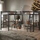 preview thumbnail 1 of 11, Industrial Design L-shaped Twin Metal Loft Bed with Two Built-in Desks Black