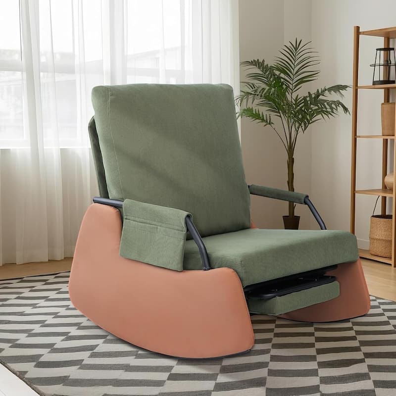 Upholstered Recliner Rocking Chairs for Living Room, Bedroom, Garden - 1PC