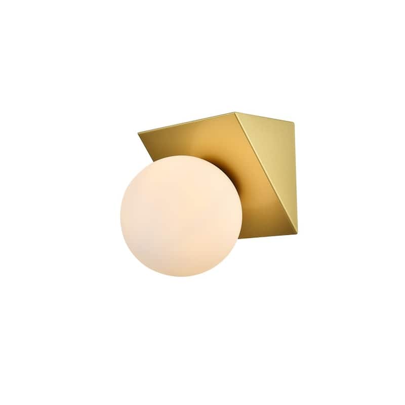 Jinzo 1 Light Black and Frosted White Bath Sconce