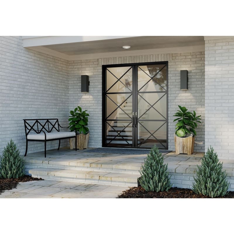 6" LED Square Up Down Outdoor Wall Mount Fixture - 18" x 6" x 8.875"