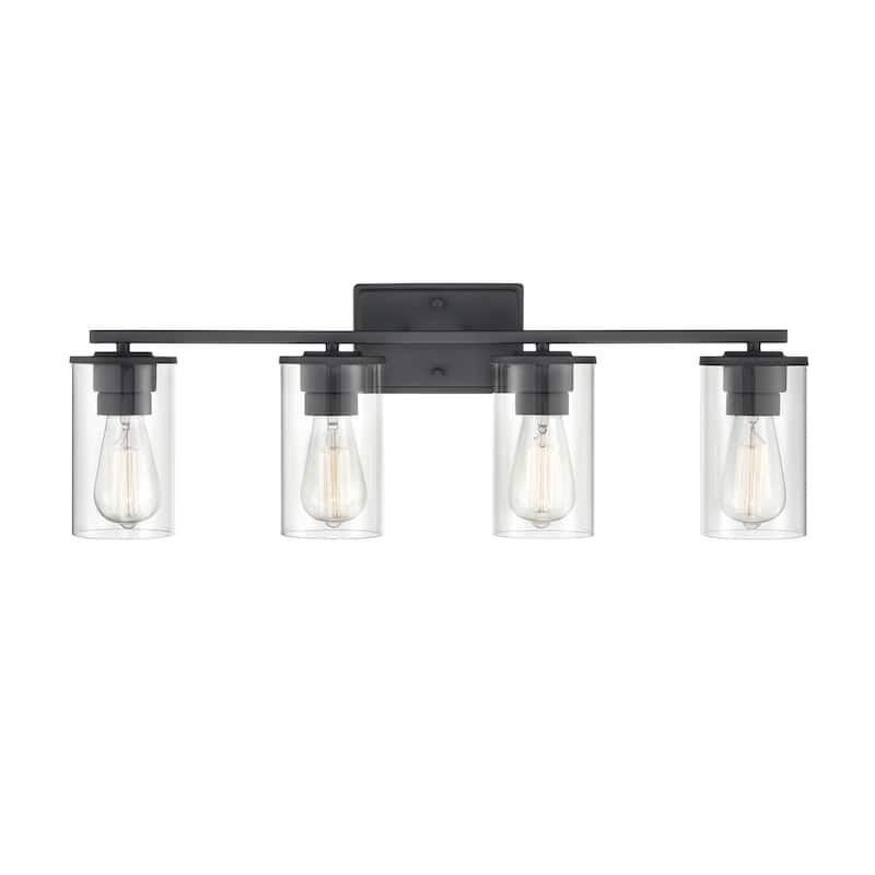 Millennium Lighting Verlana 4-Light Bathroom Vanity Fixture in Multiple Finishes with Clear Glass Shades