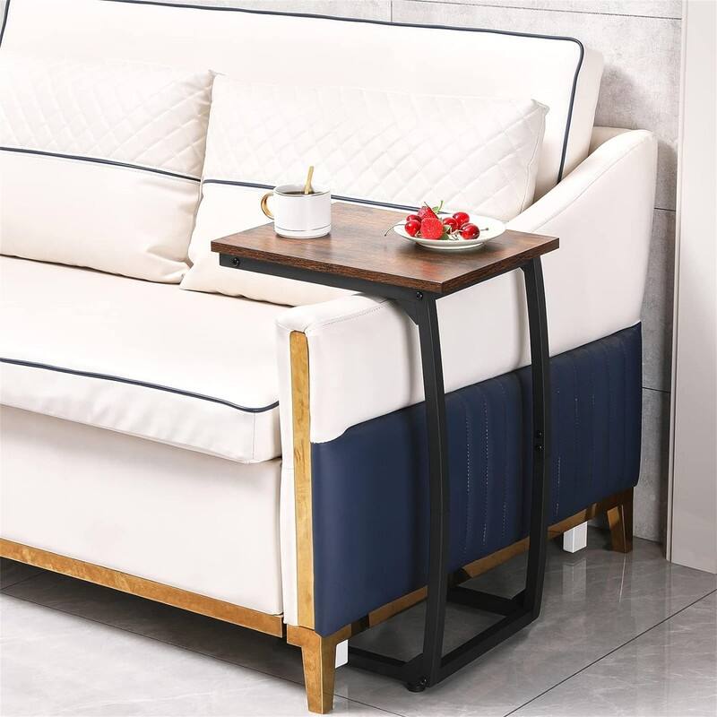 C Shaped End Table Side Table - 15.4"D x 11.4"W x 23.2"H