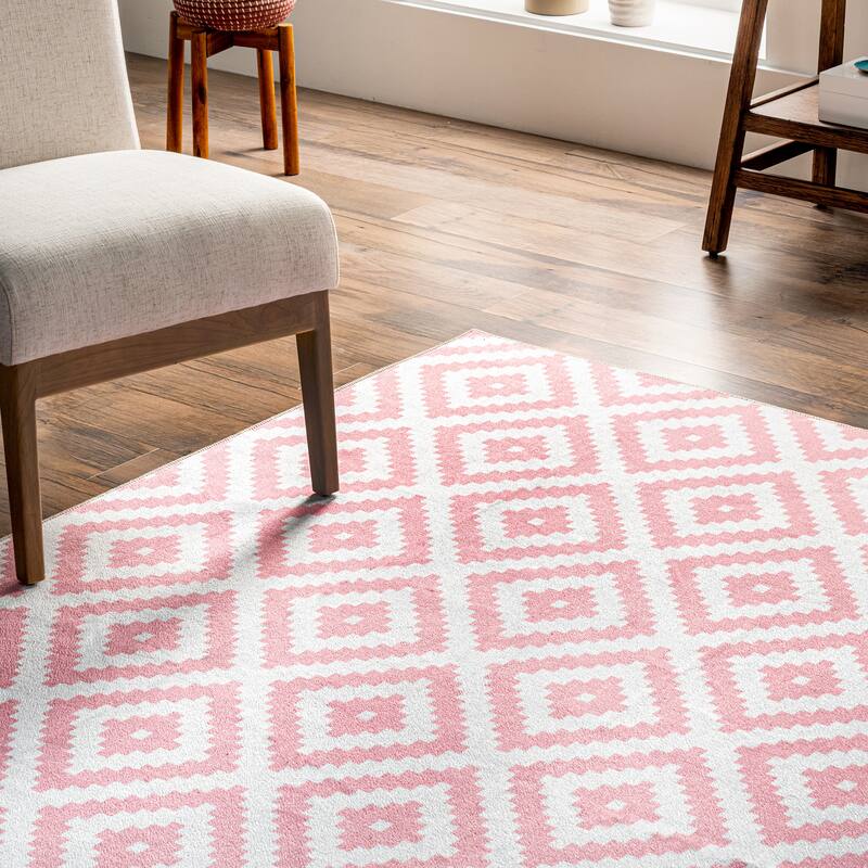 Nuloom Kellee SpinClean Machine Washable Modern Diamonds Area Rug