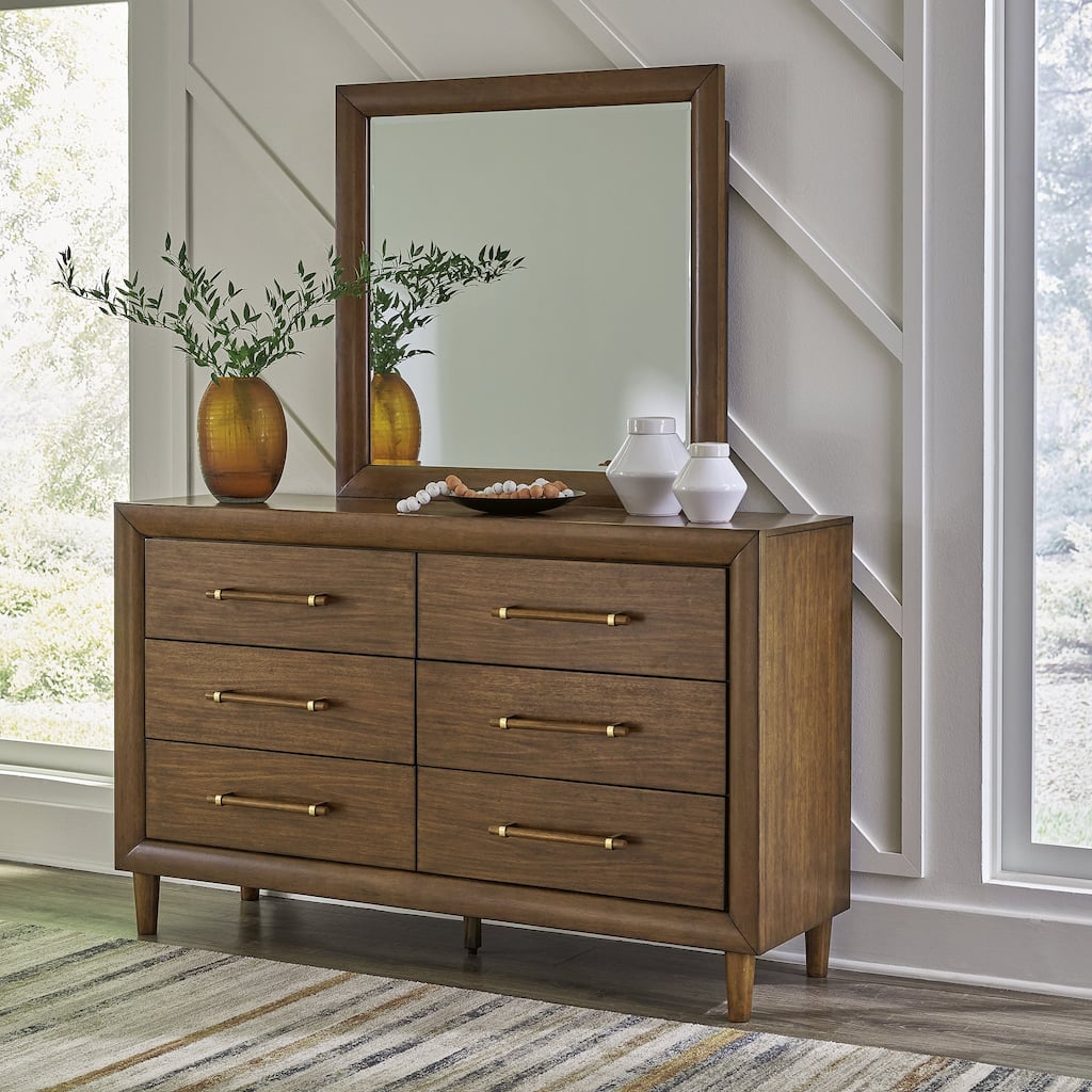 Signature Design by Ashley Lyncott Brown Dresser and Mirror