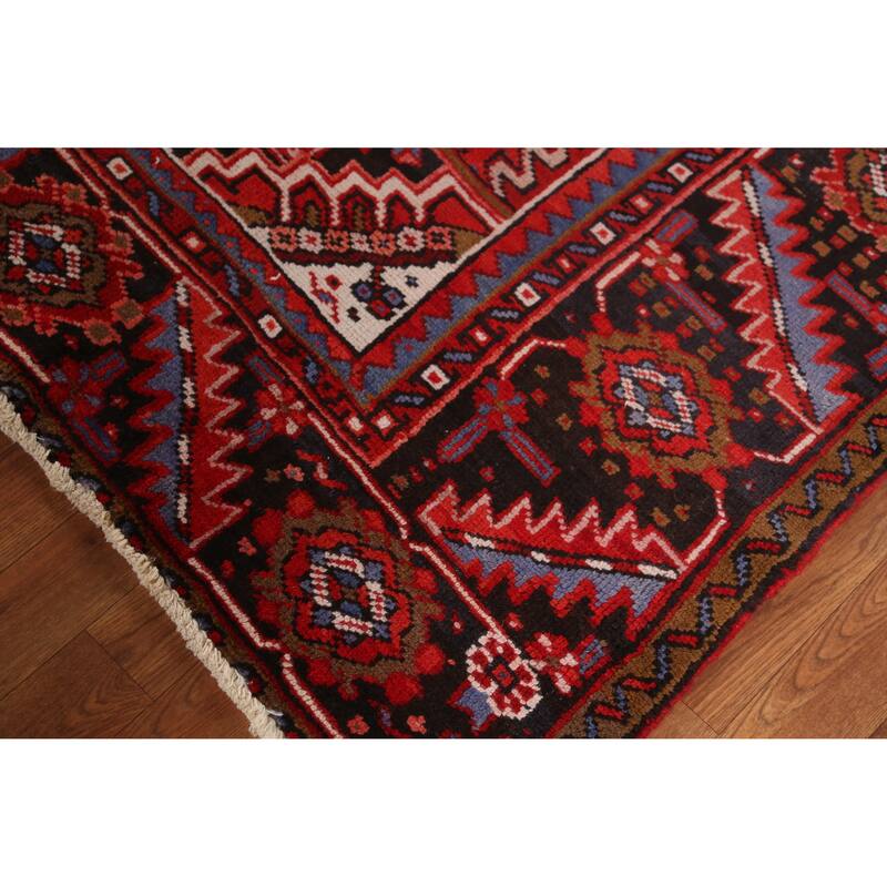 Hand Knotted Oriental 100% Wool Carpet Traditional Medallion Red Heriz Area Rug - 12' 1'' X 9' 9''