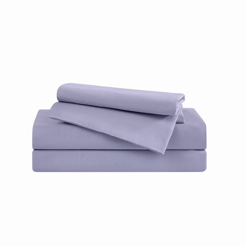 The Farmhouse by Rachel Ashwell Washed Solid Cotton Sheet Set - Lavender - Full